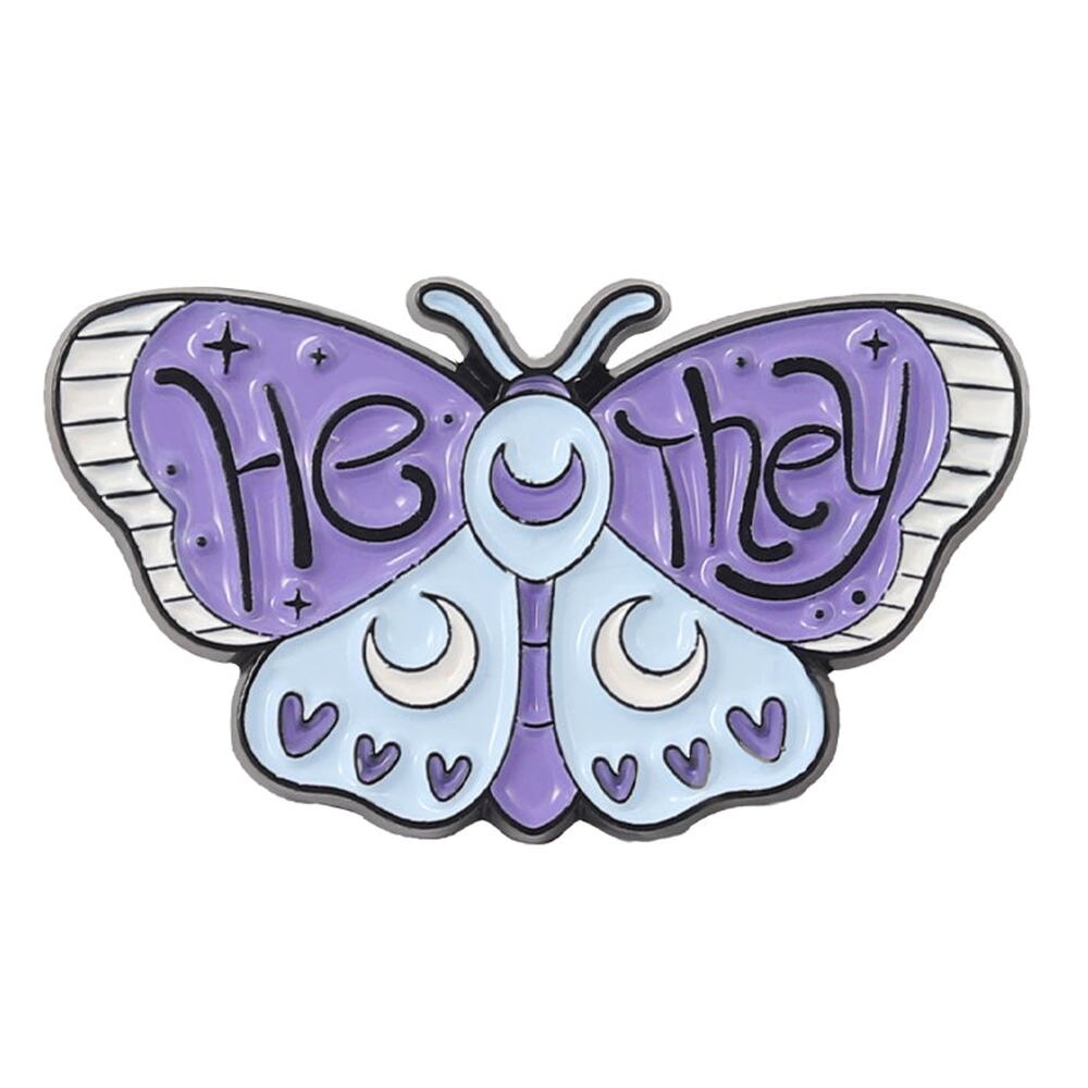 Butterfly HE/THEY Enamel Pins 417-2